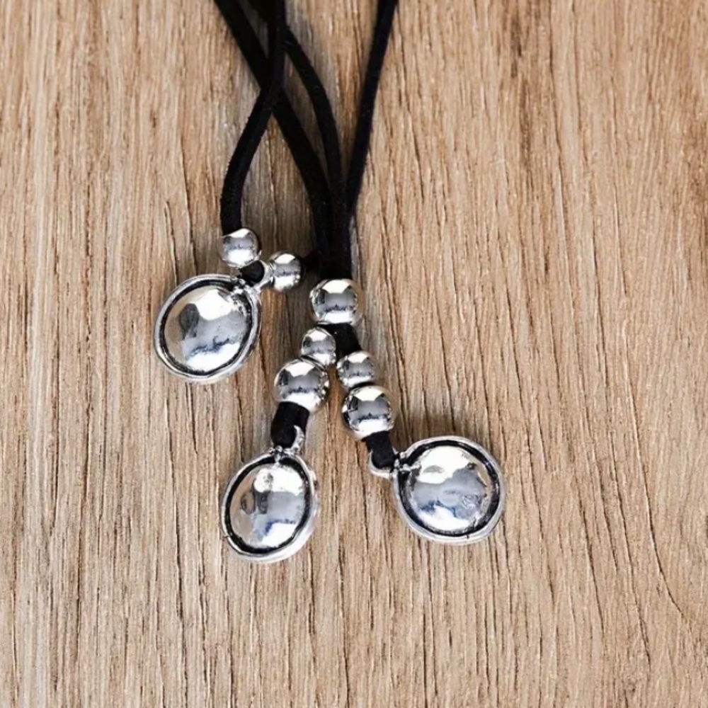 Vintage Geometric Silver Boho Tribal Necklace - Picture 5 of 6